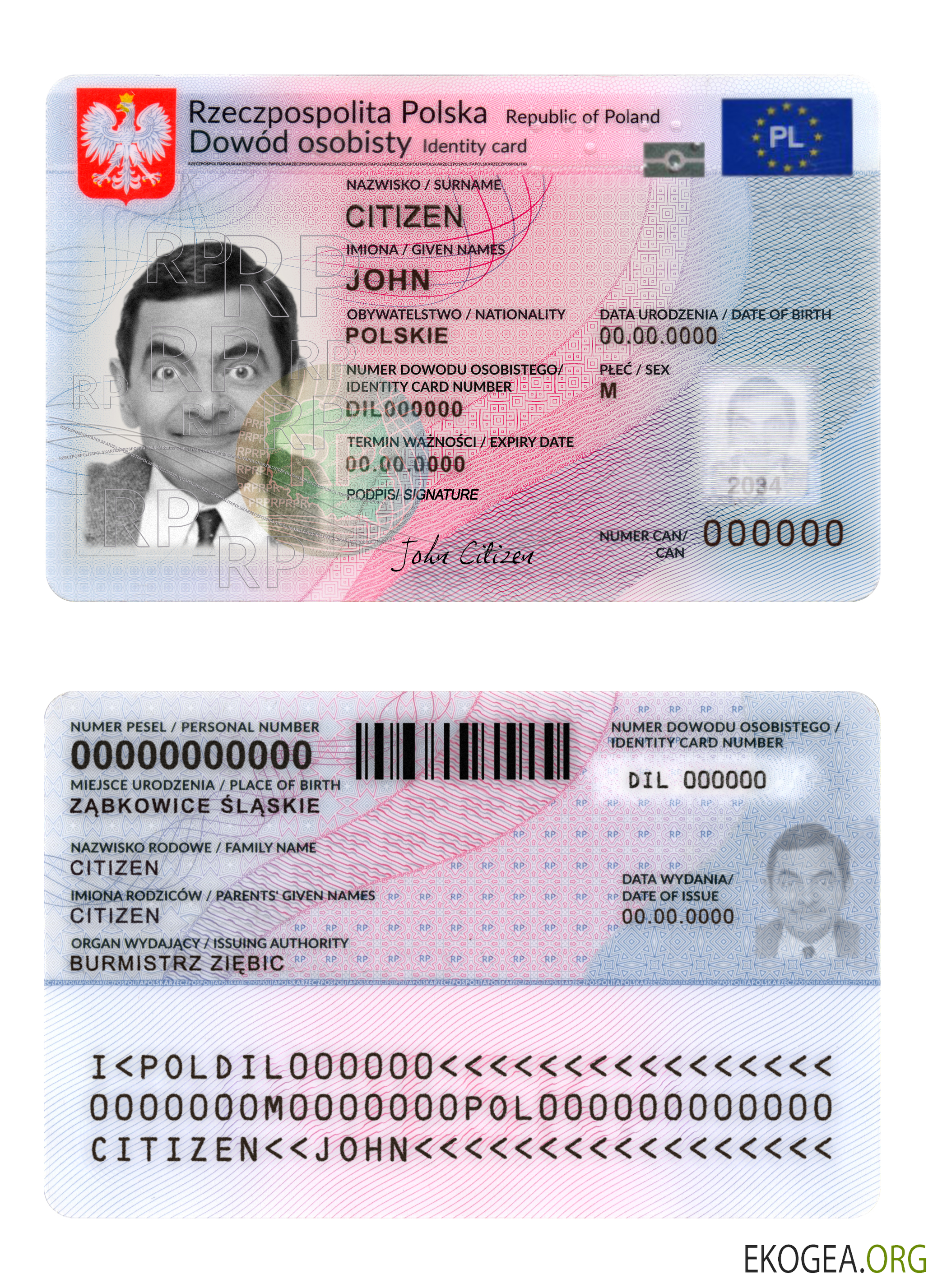 Carte d'identité de Pologne 2023 présent